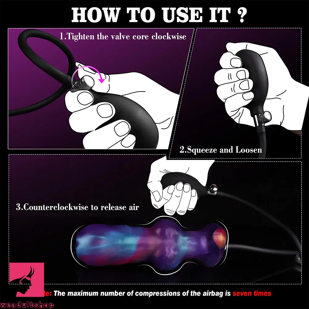 6.69in Monster Knot Inflatable Dildo For Anal Vaginal Knot Massage Toy