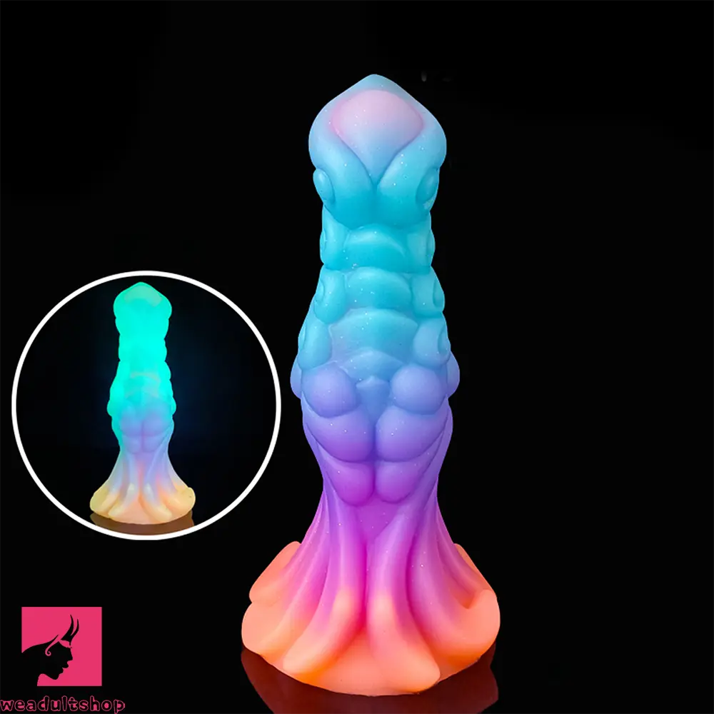7.87in Monster Knot Luminous Dildo With Ribs Adult Sex Masturbator