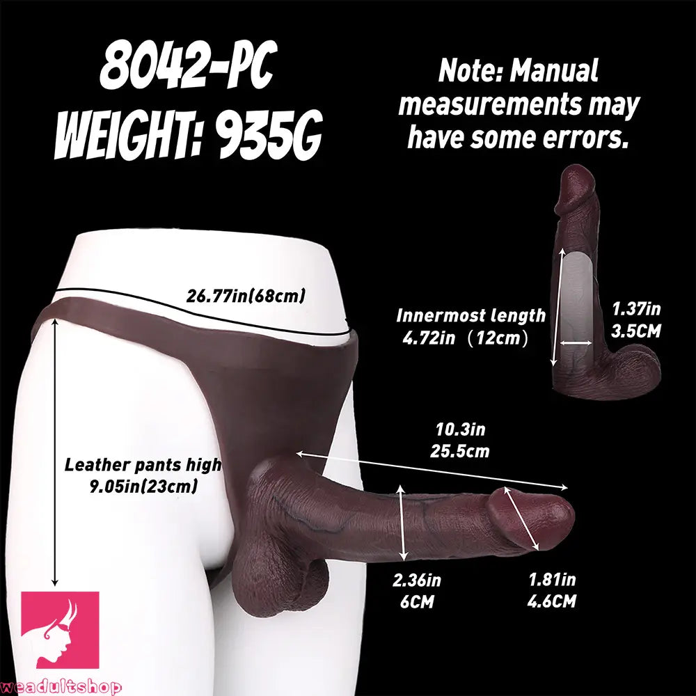 10.03in Hollow Strap on Dildo Panty Big Wearable Cock Dildo For Feeling