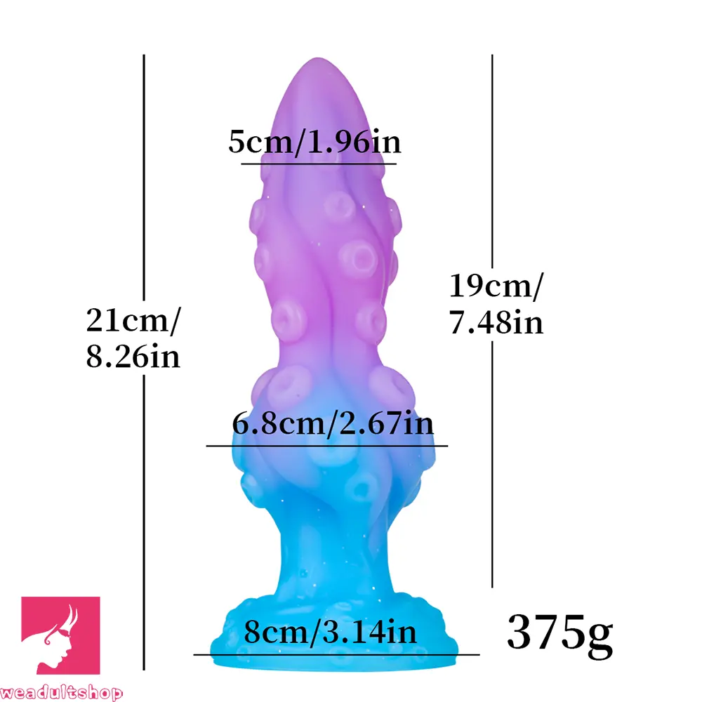 8.26in Fantasy Monster Tentacle Knot Silicone Soft Dildo For Feeling Adult
