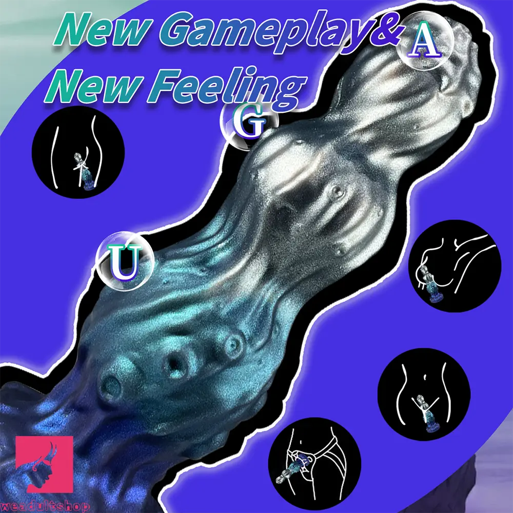 7.87in Tentacle Fantasy Knot Silicone Dildo Couple Intimacy Game Cock