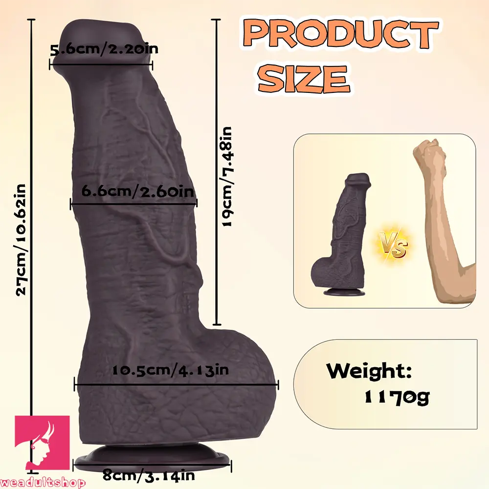 10.62in Silicone Large Soft Dildo Oversized Cock With Realistic Skin Design