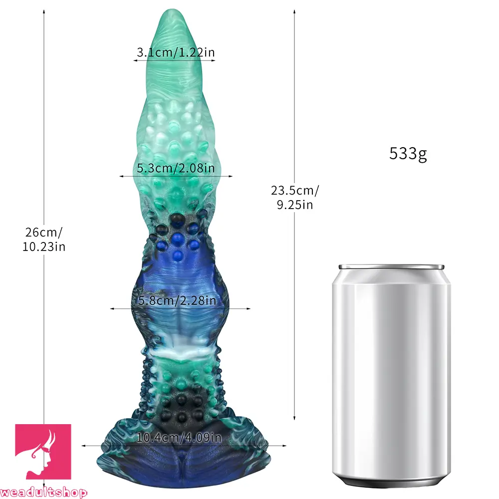 10.23in Monster Fantasy Silicone Spiked Dildo Soft Erotic Tool For Pleasure
