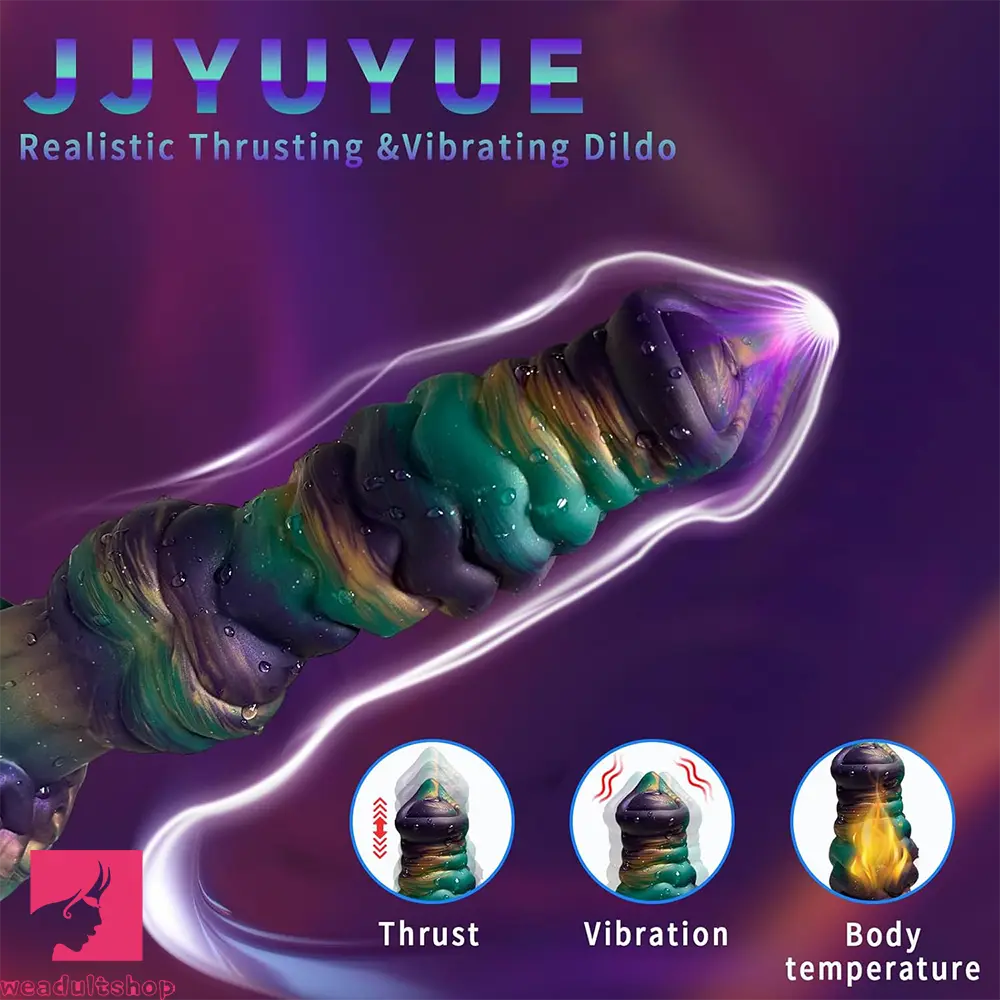 10.3in Monster Knot Thrusting Vibrating Fantasy Odd Stretching Cock Dildo