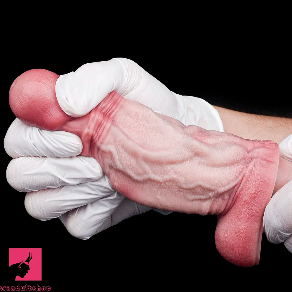10.82in Real Feeling Double Layer Silicone Soft Handle Flexible Feel Dildo