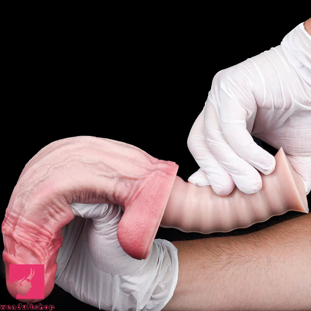 10.82in Real Feeling Double Layer Silicone Soft Handle Flexible Feel Dildo