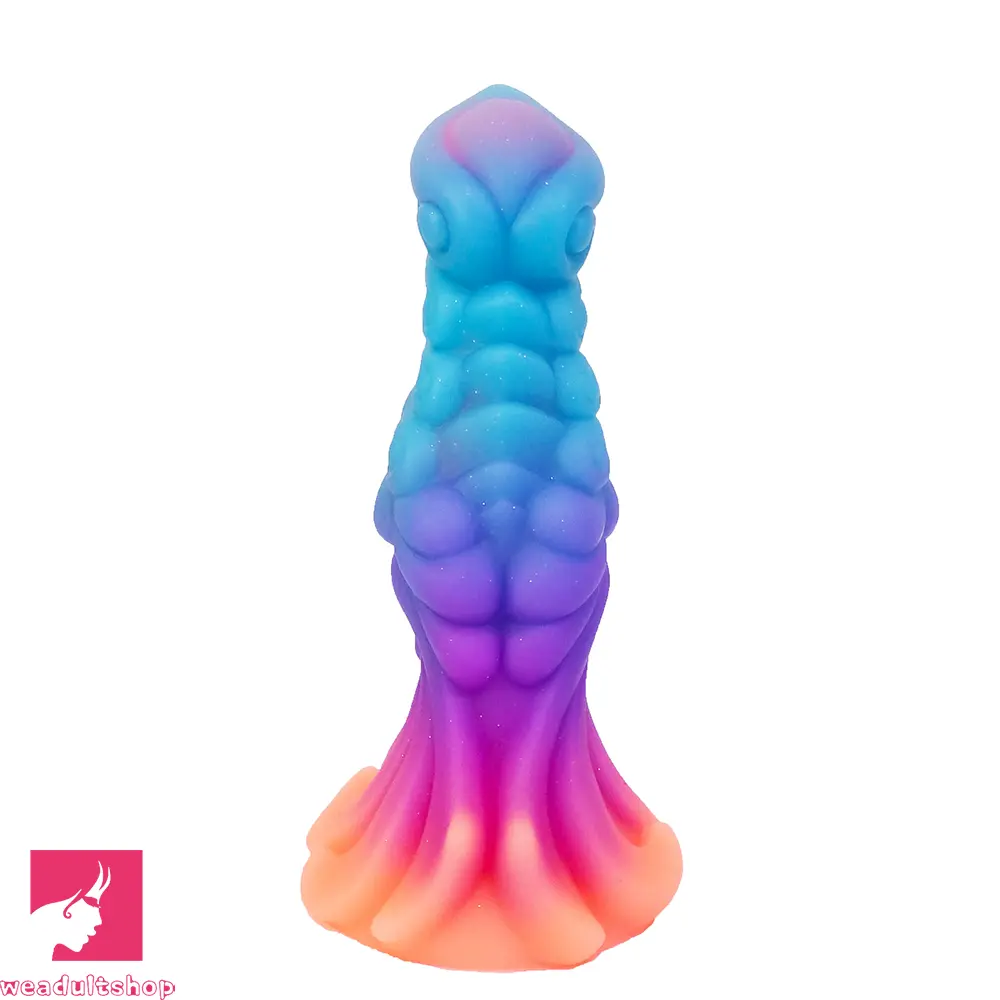 7.87in Monster Knot Luminous Dildo With Ribs Adult Sex Masturbator