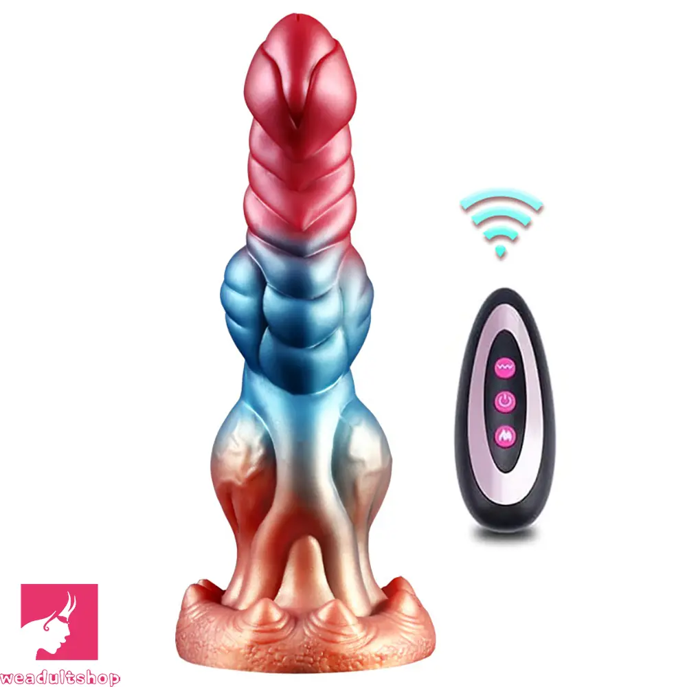 9.84in Auto Vibrating Telescopic Heating Shock Monster Remote Dildo
