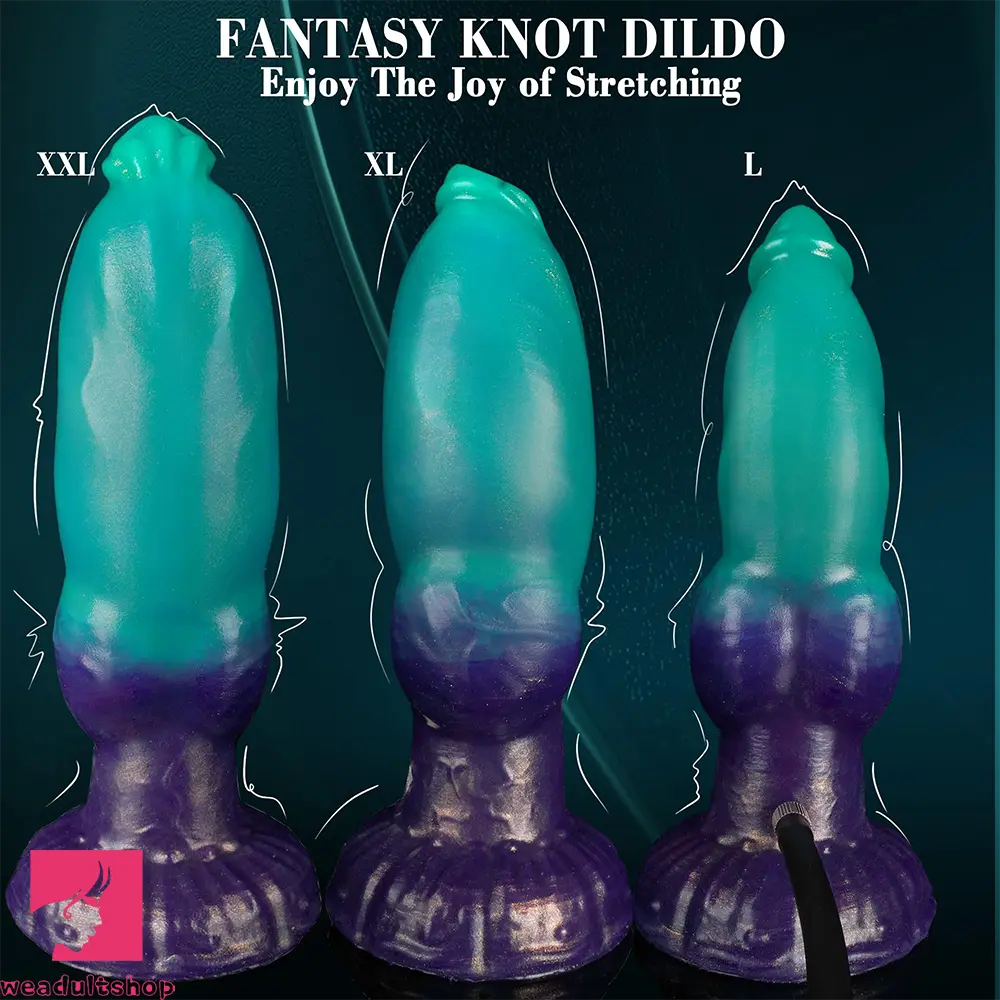8.07in Knot Fantasy Inflatable Dildo With Suction Cup Cock Masturbator