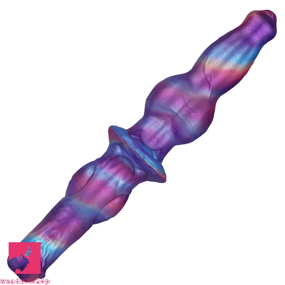 13.77in Dual Sided Horse Dog Knot Silicone Dildo G Spot Stimulator Dildo