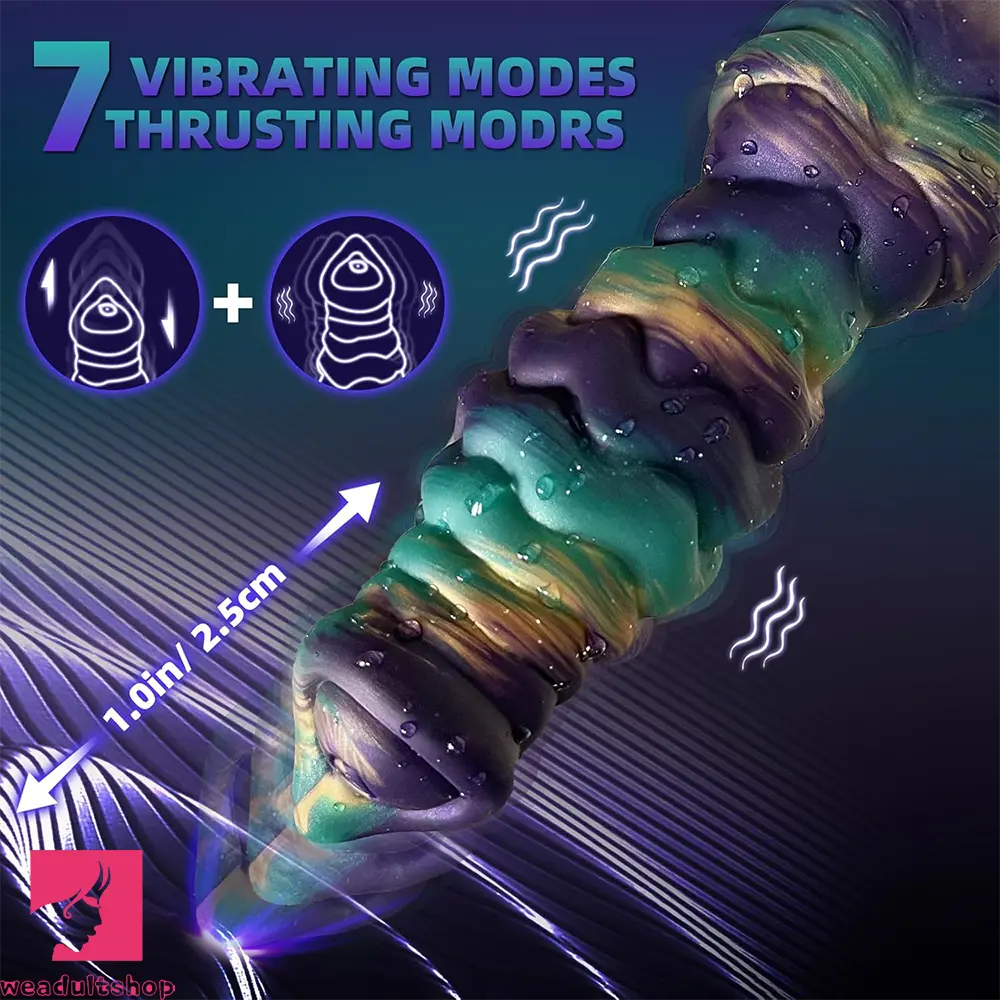 10.3in Monster Knot Thrusting Vibrating Fantasy Odd Stretching Cock Dildo