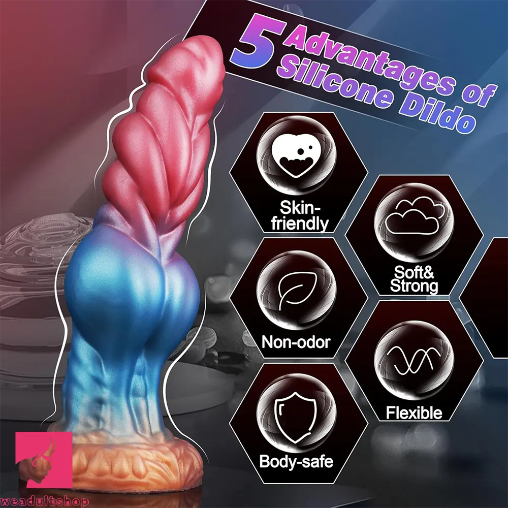 8.66in Big Knot Silicone Fantasy Dildo For Lifelike G-Spot Sex Stimulation