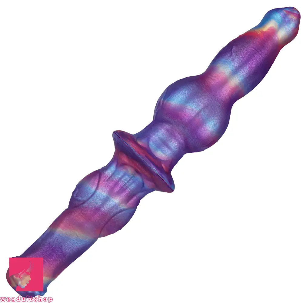 13.77in Dual Sided Horse Dog Knot Silicone Dildo G Spot Stimulator Dildo