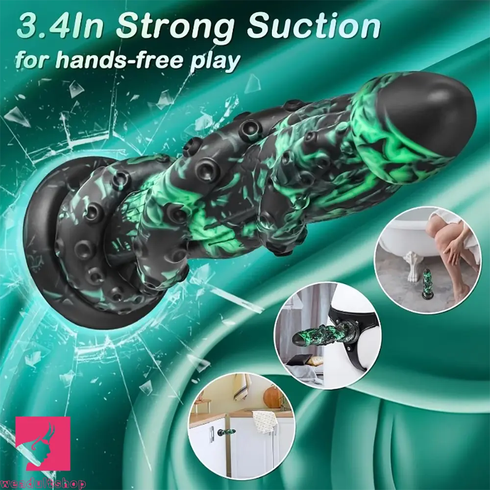 8.9in Dragon Tentacle Monster 2 Big O Design Silicone Soft Dildo For Sex