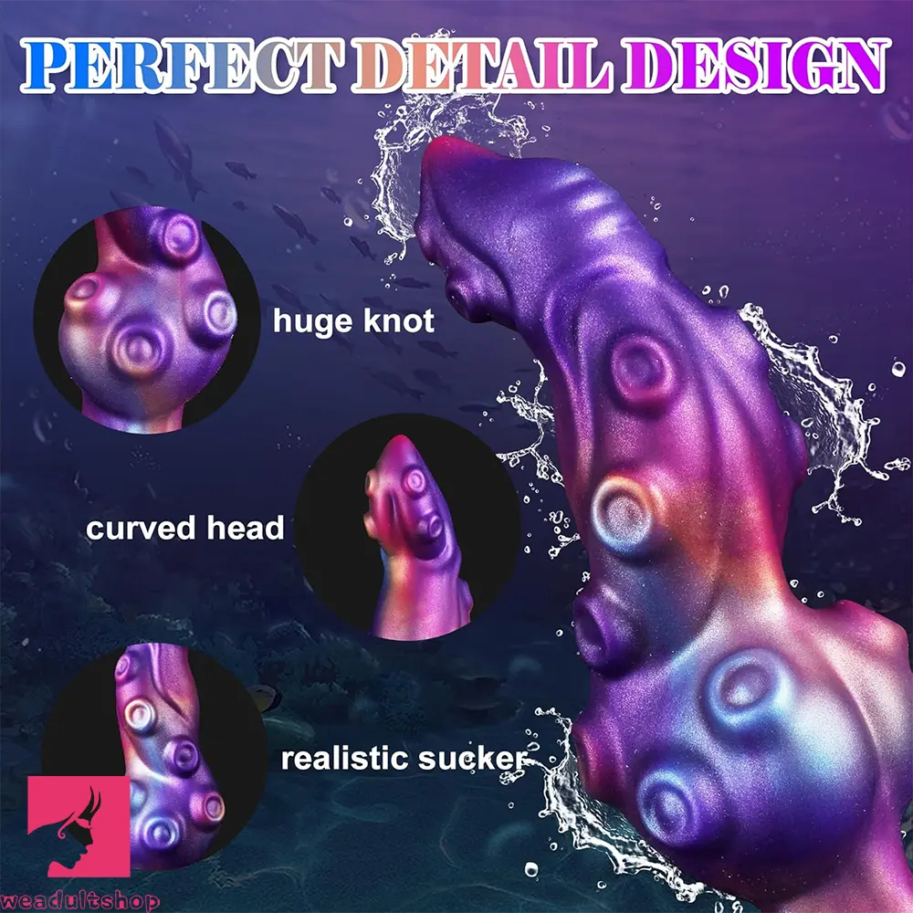 8.53in Fantasy Knot Tentacle Curved Head Silicone Dildo Prostate Feeling