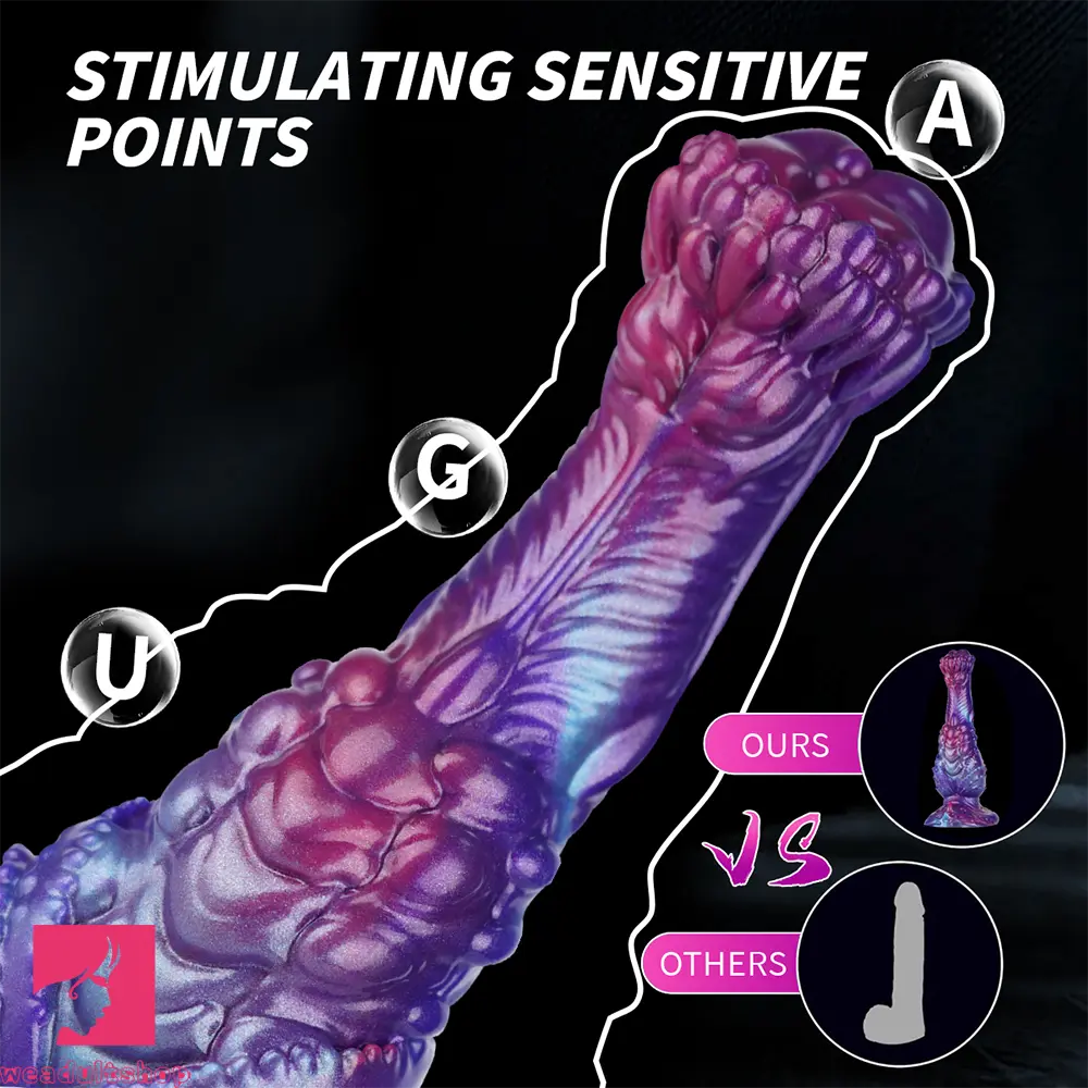 8.85in Fantasy Monster Hierarchical Design Silicone Big Dildo For Feeling