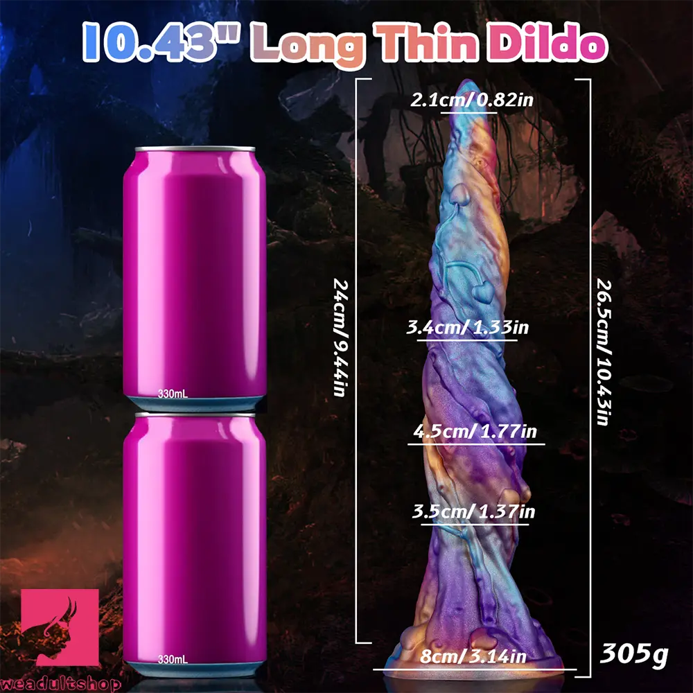 10.43in Vivid Veins Fantasy Silicone Soft Monster Dildo Couple Cock Toy