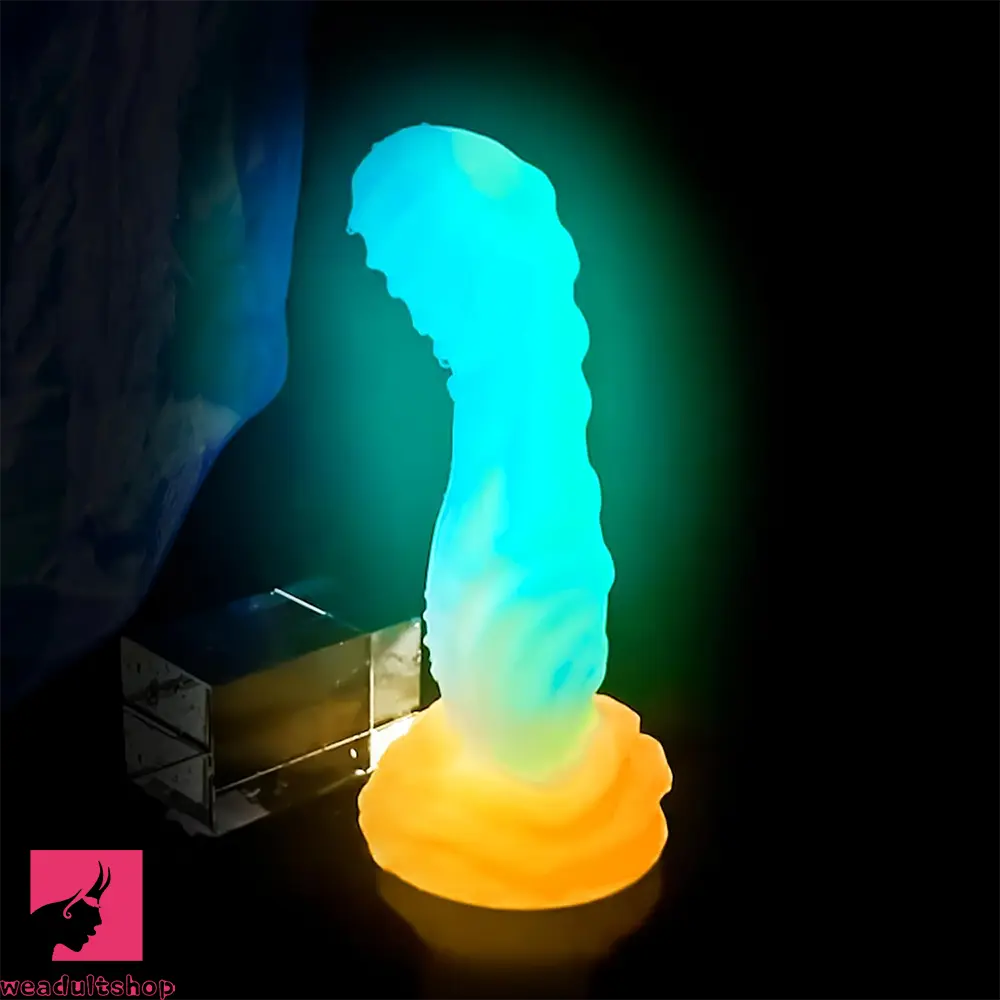 8in Luminous Fantasy Silicone Soft Big Dildo Manual Climax Bed Cock Love