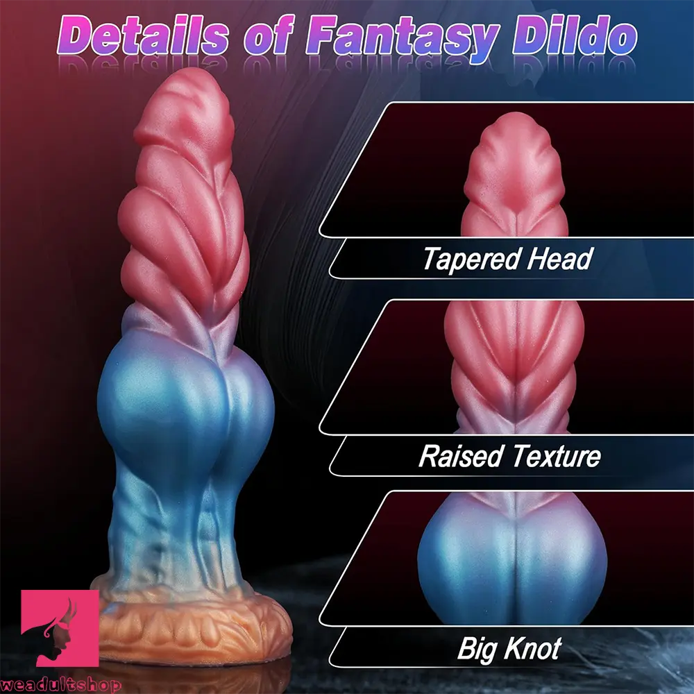 8.66in Big Knot Silicone Fantasy Dildo For Lifelike G-Spot Sex Stimulation