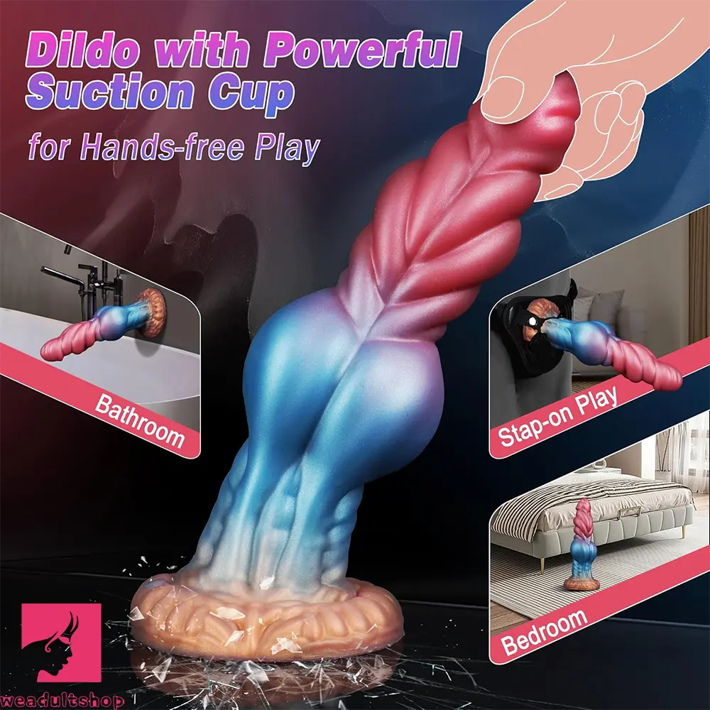 8.66in Big Knot Silicone Fantasy Dildo For Lifelike G-Spot Sex Stimulation