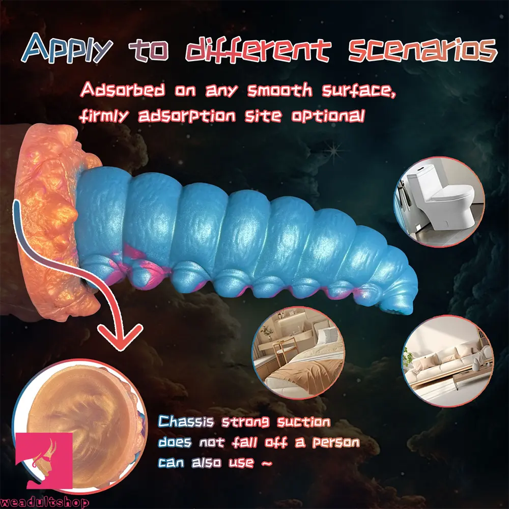 7.87in Tentacle Caterpillar Penis Fantasy Silicone Soft Dildo For Massage