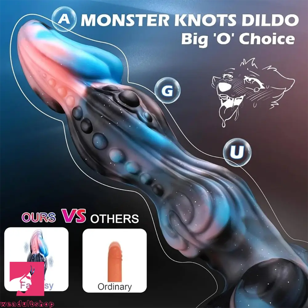 9.72in Thrusting Dragon Monster Fantasy 4IN1 Knot Dildo Automatic Heating