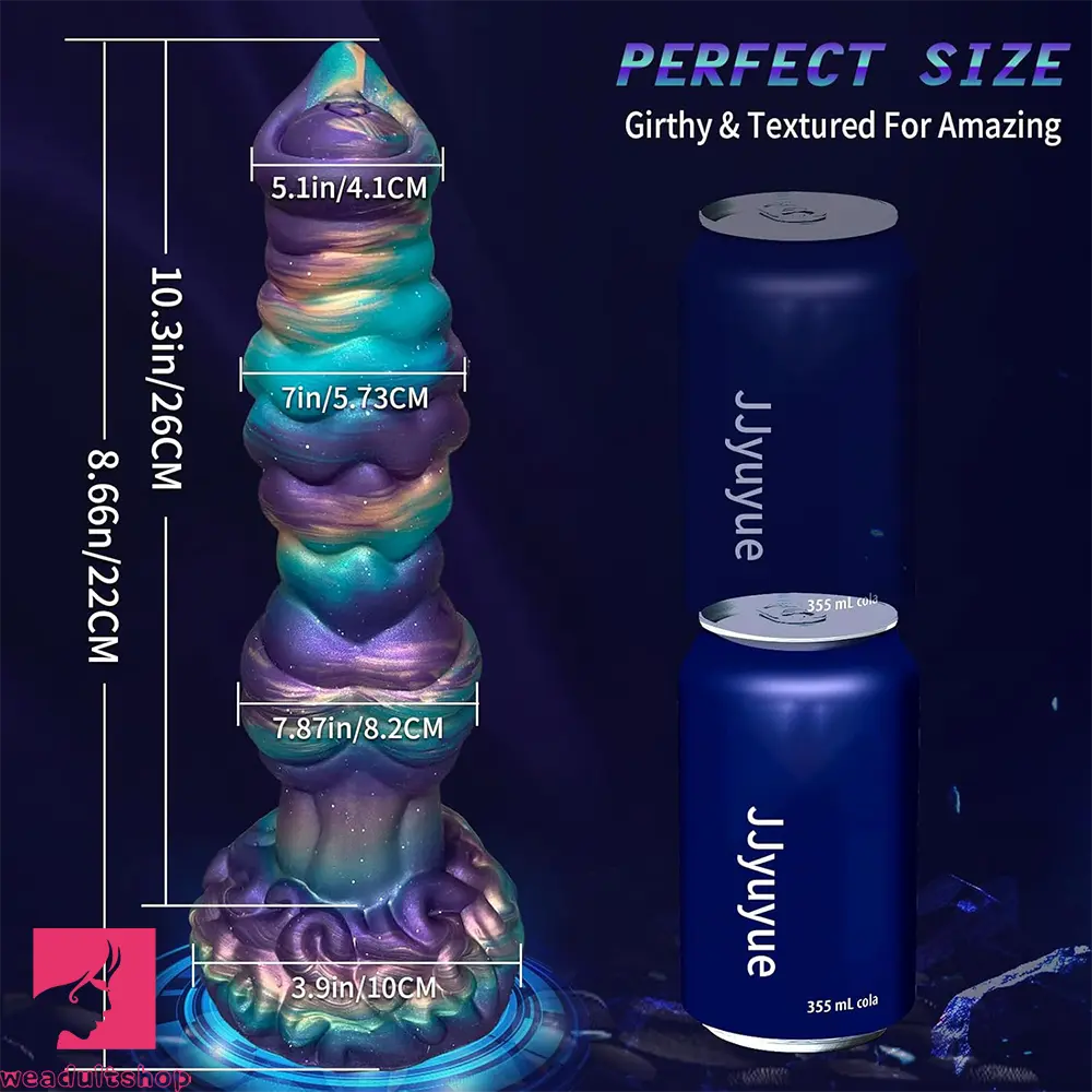 10.3in Monster Knot Thrusting Vibrating Fantasy Odd Stretching Cock Dildo