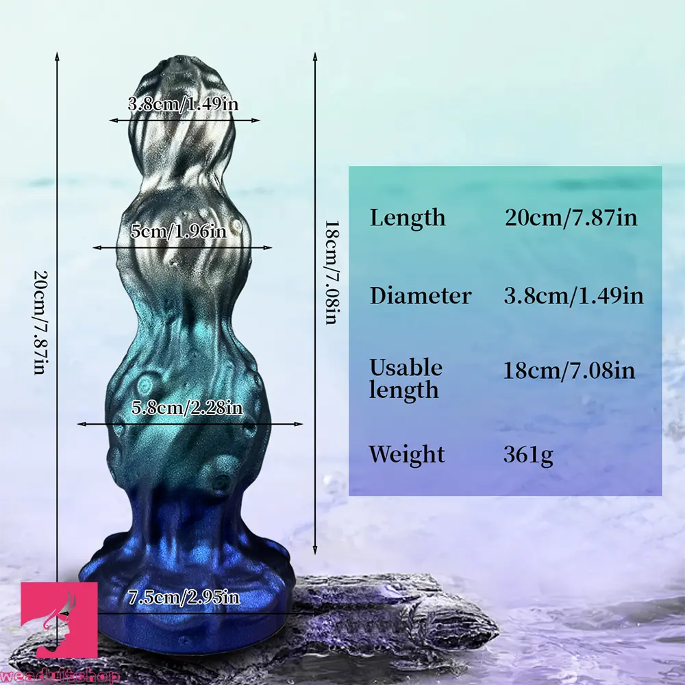 7.87in Tentacle Fantasy Knot Silicone Dildo Couple Intimacy Game Cock