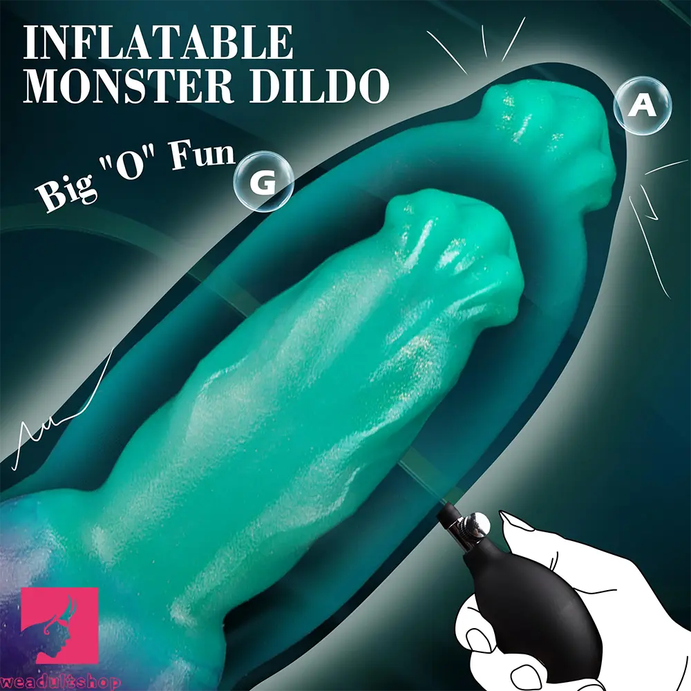 8.07in Knot Fantasy Inflatable Dildo With Suction Cup Cock Masturbator