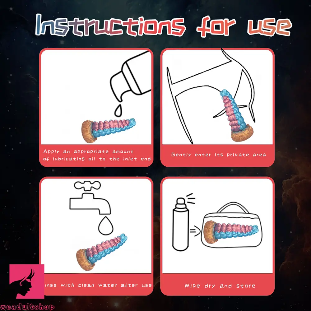 7.87in Tentacle Caterpillar Penis Fantasy Silicone Soft Dildo For Massage