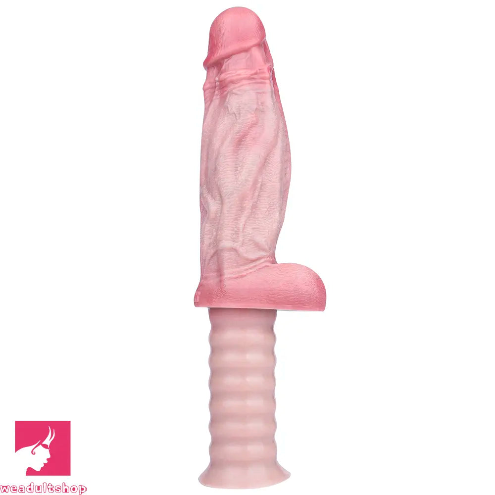 10.82in Real Feeling Double Layer Silicone Soft Handle Flexible Feel Dildo