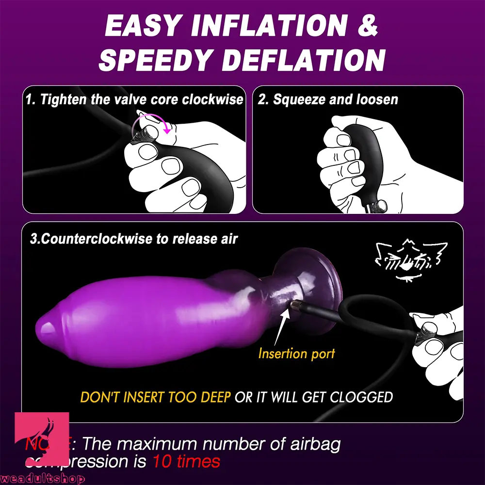7.75in Big O Knot Silicone Inflatable Dildo Adult Gay Lesbian Cock Toy