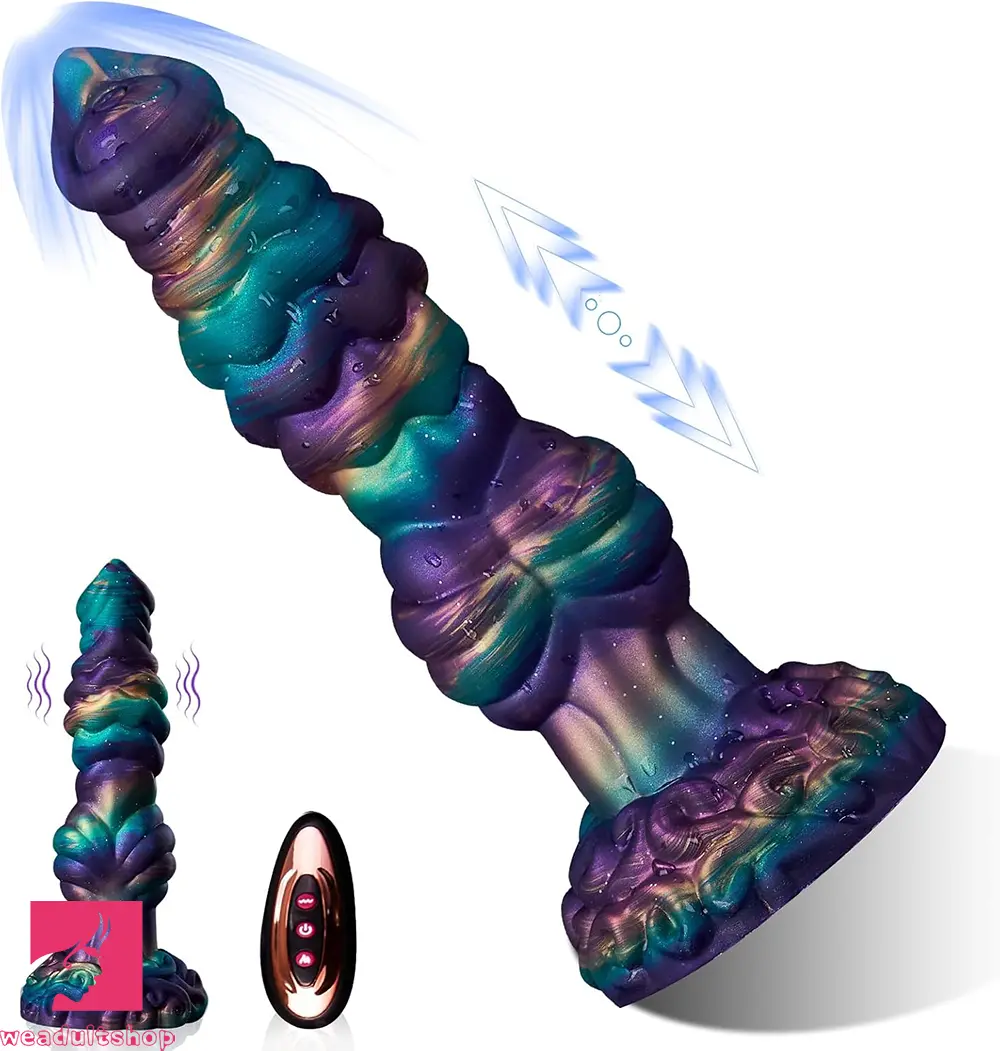 10.3in Monster Knot Thrusting Vibrating Fantasy Odd Stretching Cock Dildo