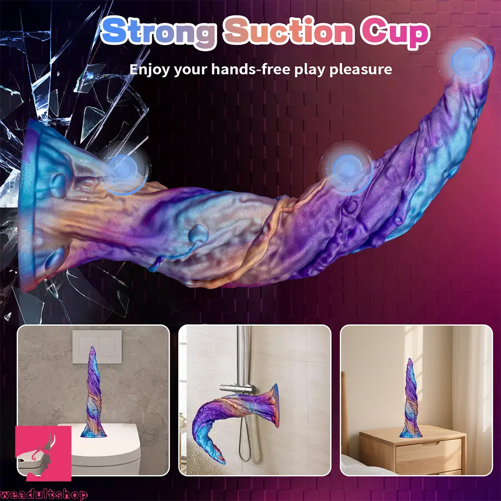 10.43in Vivid Veins Fantasy Silicone Soft Monster Dildo Couple Cock Toy