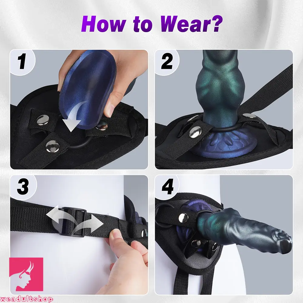 7.48in Strap on Monster Dog Knot Silicone Dildo Vaginal G-spot Sex Toy