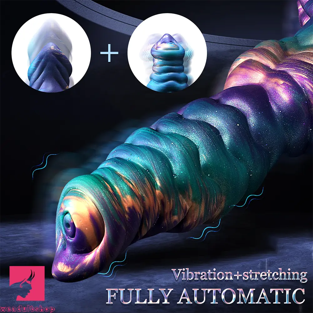 10.3in Monster Knot Thrusting Vibrating Fantasy Odd Stretching Cock Dildo