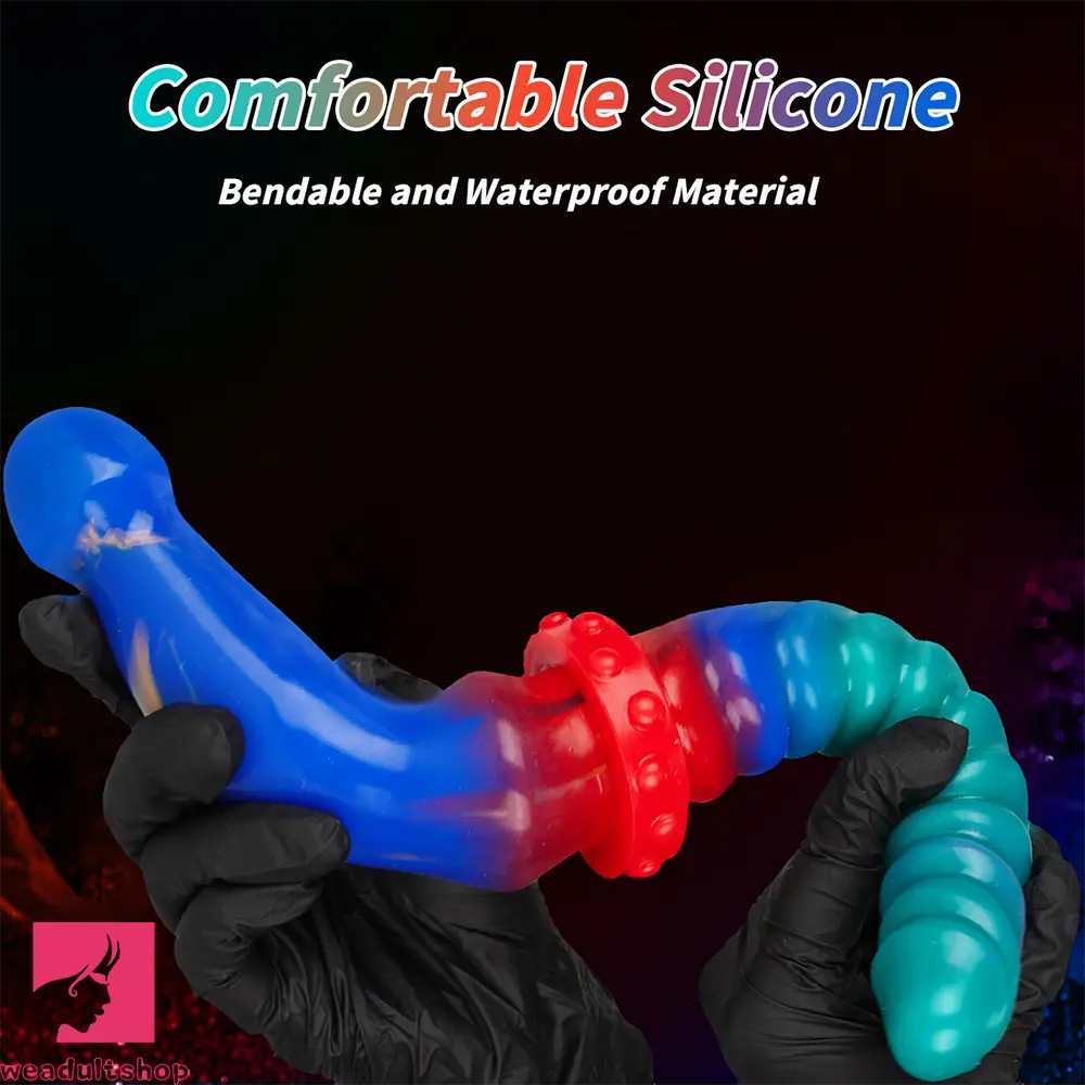 13.97in Dual Heads Silicone Big Long Knot Dildo Pleasure Feeling Toy