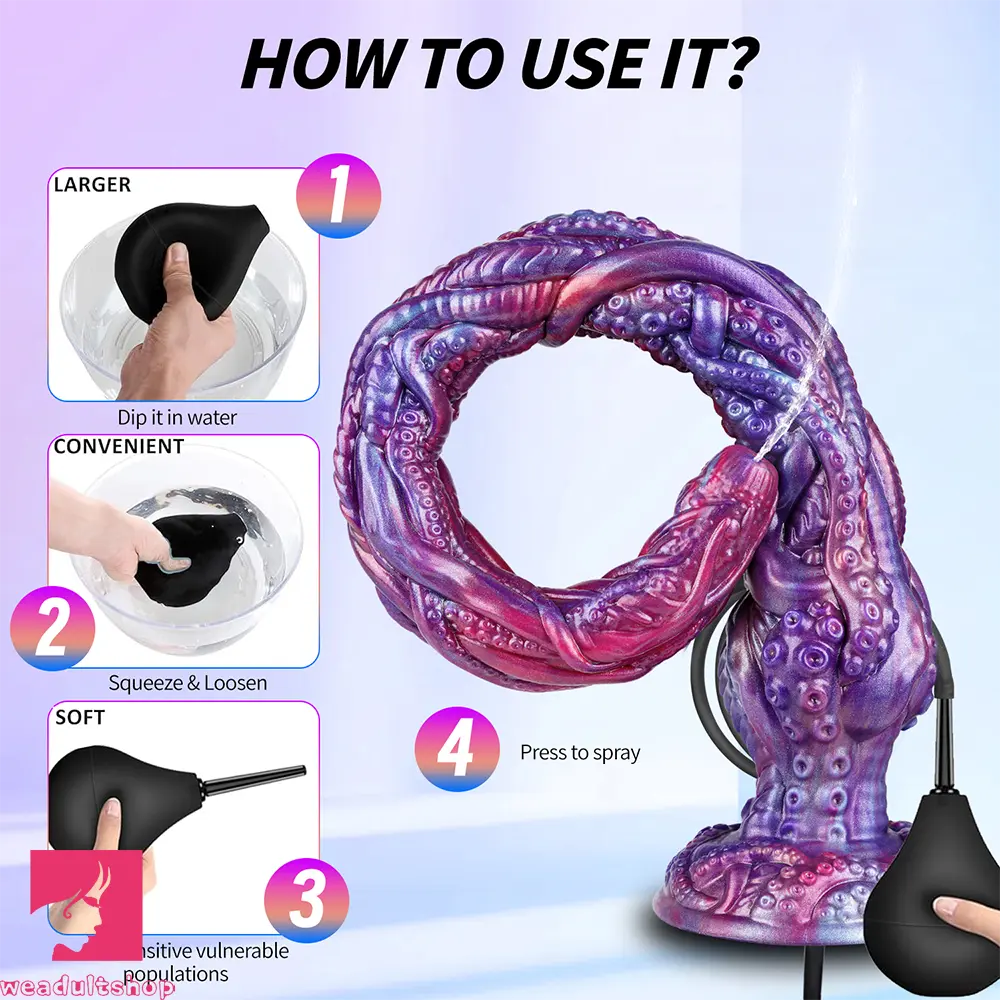 19.88in Huge Long Squirting Tentacle Monster Silicone Fantasy Odd Dildo