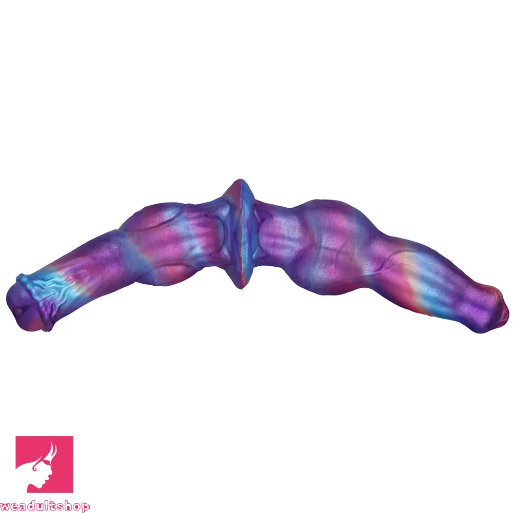 13.77in Dual Sided Horse Dog Knot Silicone Dildo G Spot Stimulator Dildo