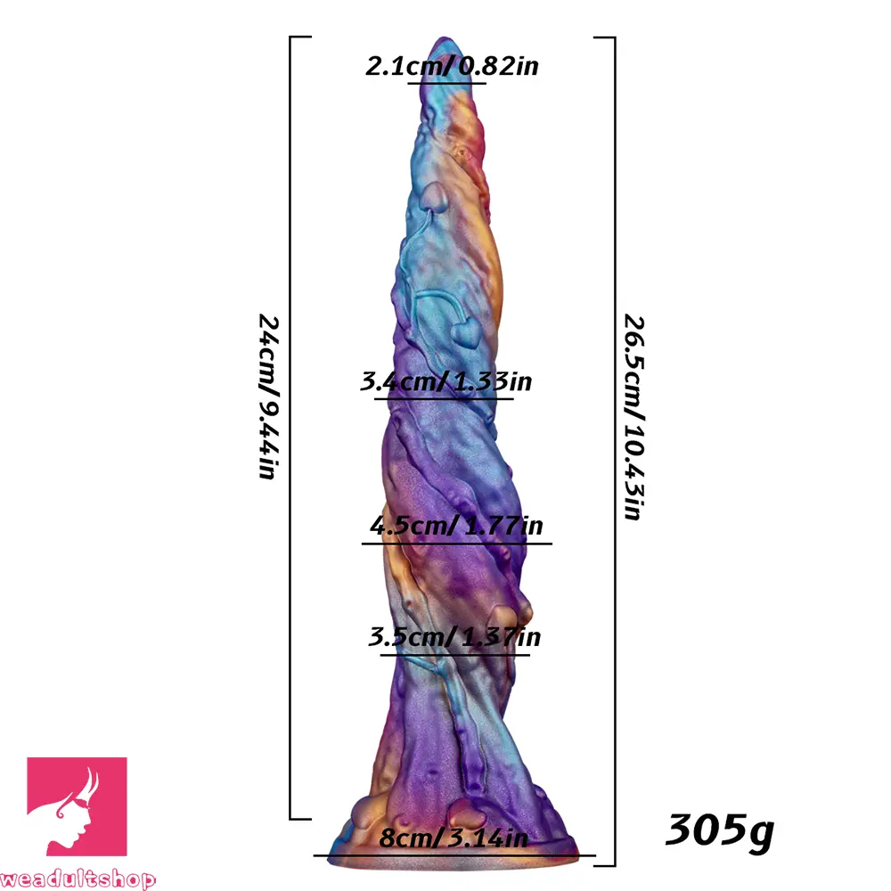 10.43in Vivid Veins Fantasy Silicone Soft Monster Dildo Couple Cock Toy