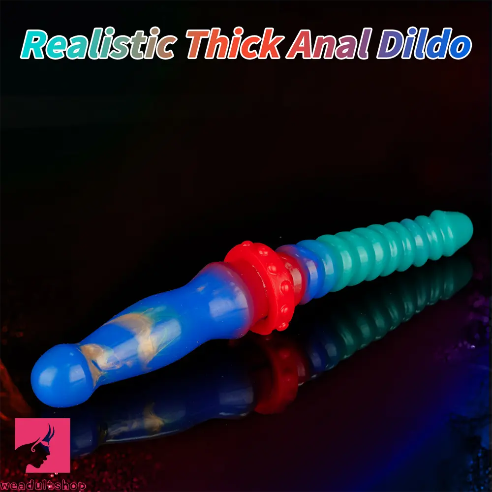 13.97in Dual Heads Silicone Big Long Knot Dildo Pleasure Feeling Toy