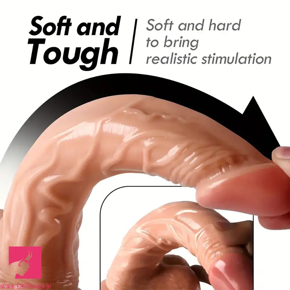 9.06in Curved Big Real Dildo With Suction Cup G-spot Anal Sex Toy Weadultshop