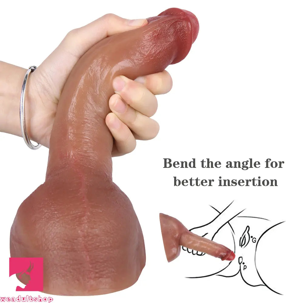 8.66in Liquid Silicone Dual Hardness Soft Big Dildo For Anal Masturbation