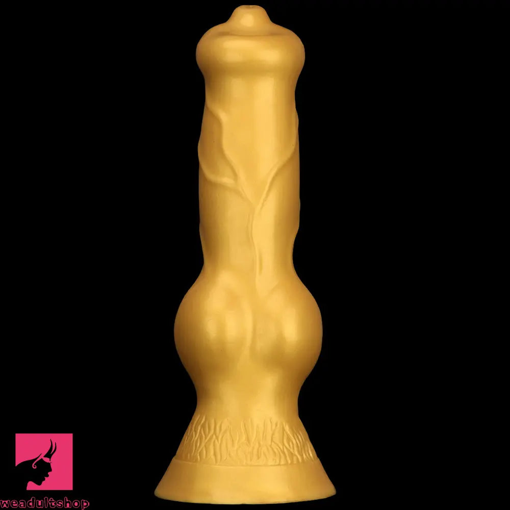 14.76in Golden Silicone Soft Huge Thick Dog Knot Dildo For Real Pleasure