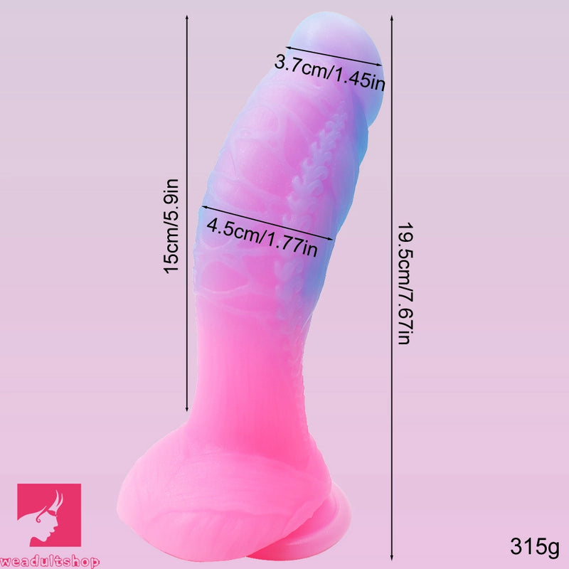 7.67in Luminous Silicone Soft Dragon Dildo For Women Penis Masturbation