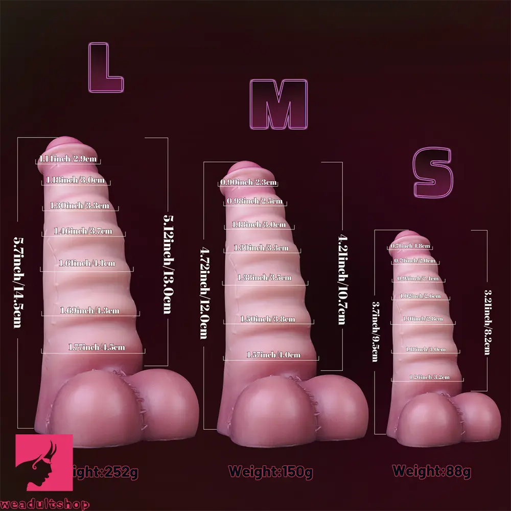 3.7in 4.72in 5.7in Liquid Silicone Mini Anal Dildo Wavy Pattern Dildo