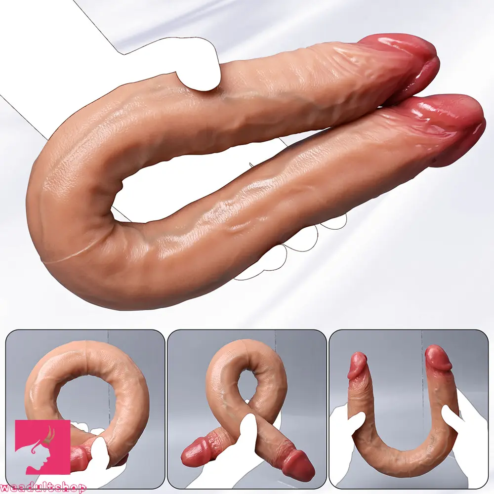 18.3in Dual Sided Dildo Soft Big Silicone Cock For Masturbation Aid
