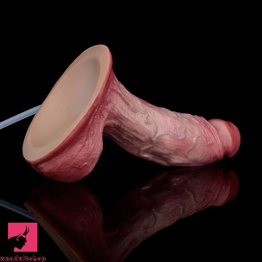 6.26in Dual Density Silicone Ejaculating Dildo For Couple Foreplay Cock