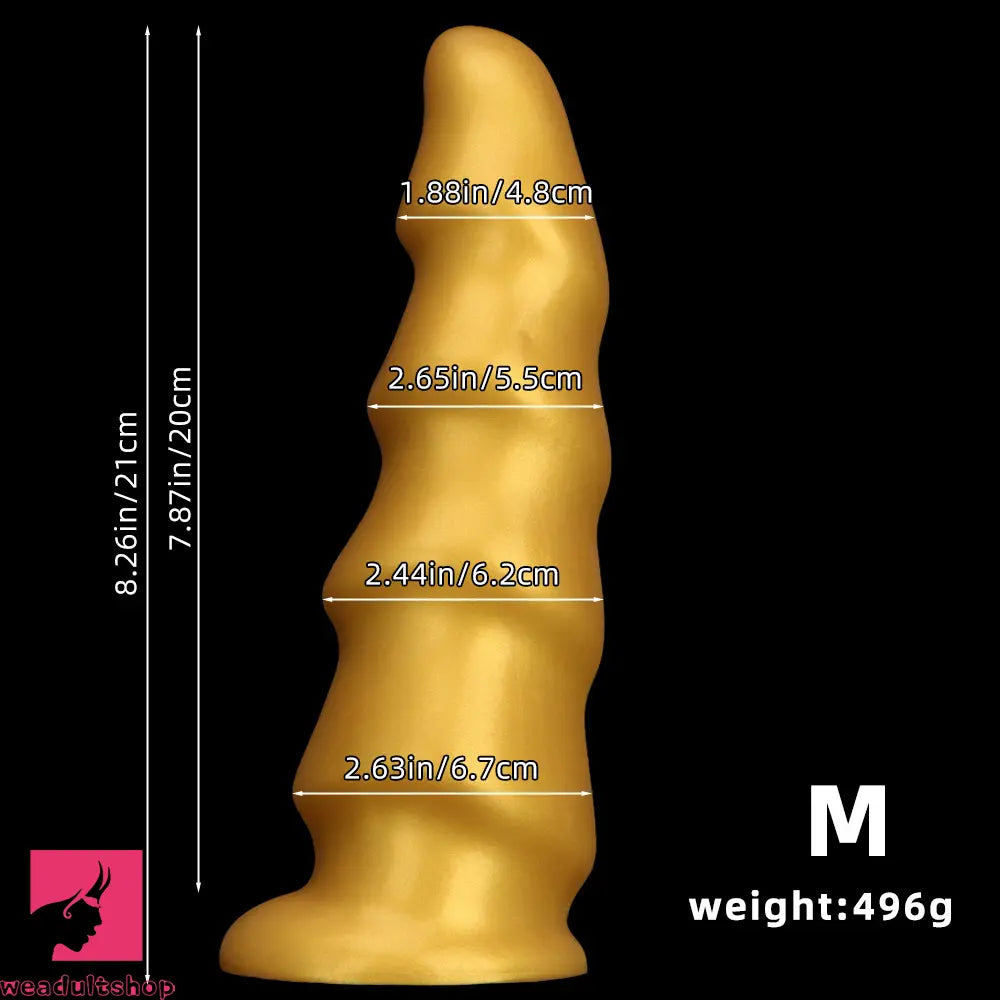 6.49in 8.26in 10.03in Golden Silicone Fantasy Dildo For Couples Unisex