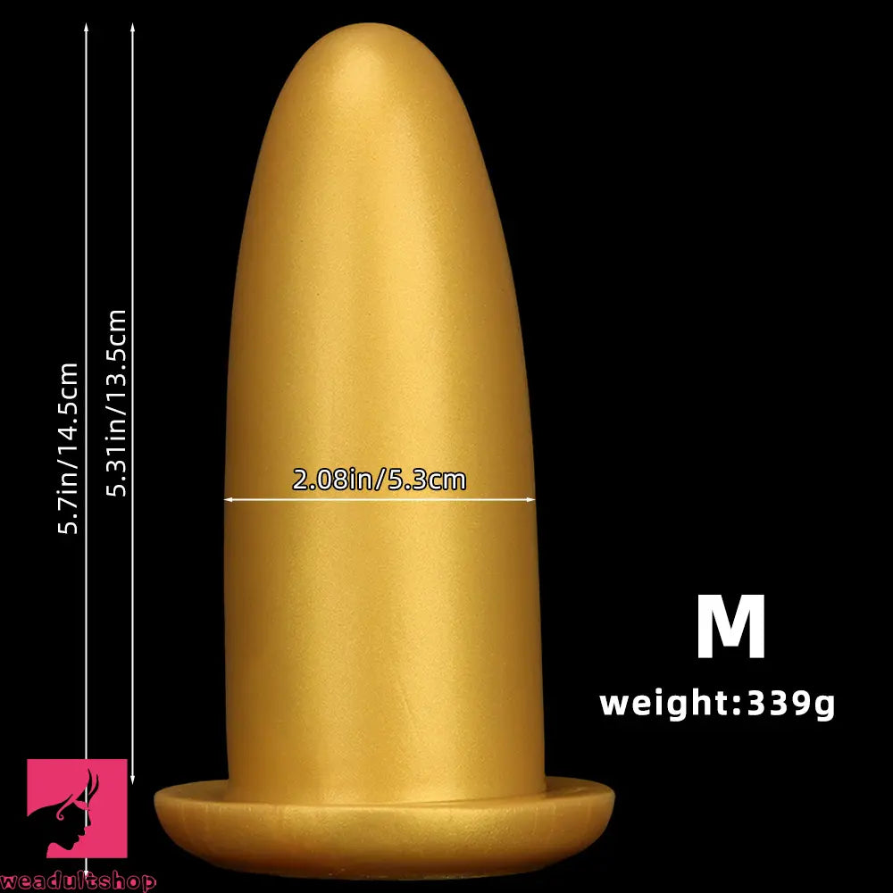 4.72in 5.7in 7.08in 8.26in Gold Silicone Soft Thick Missile Design Dildo Toy